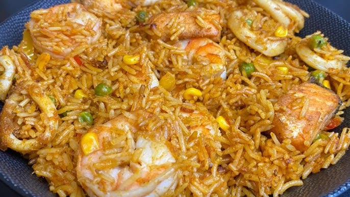 Fish and Shrimp Jollof, Rice Meals at Kay's Cuisines
